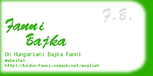 fanni bajka business card